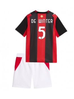 AC Milan Koni De Winter #5 Heimtrikotsatz für Kinder 2026-27 Kurzarm (+ Kurze Hosen)